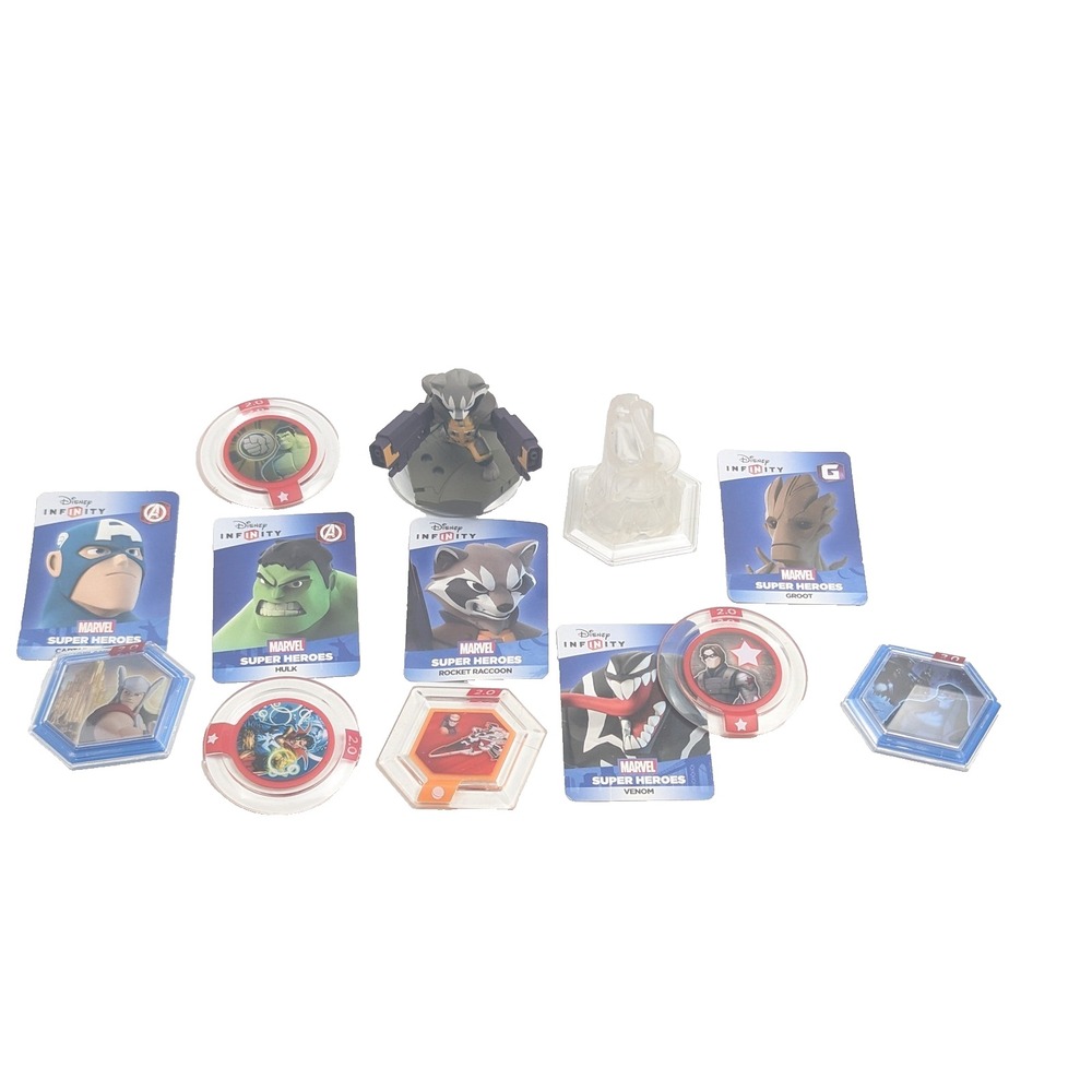 Disney Infinity 2.0 Marvel Super Heroes Figure Character Card & Power Discs